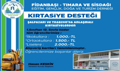 KIRTASİYE DESTEĞİMİZ ; 2024-25 ÖĞRETİM YILI...